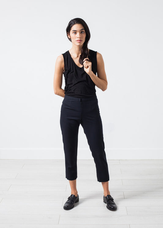 Quần crop len màu hải quân