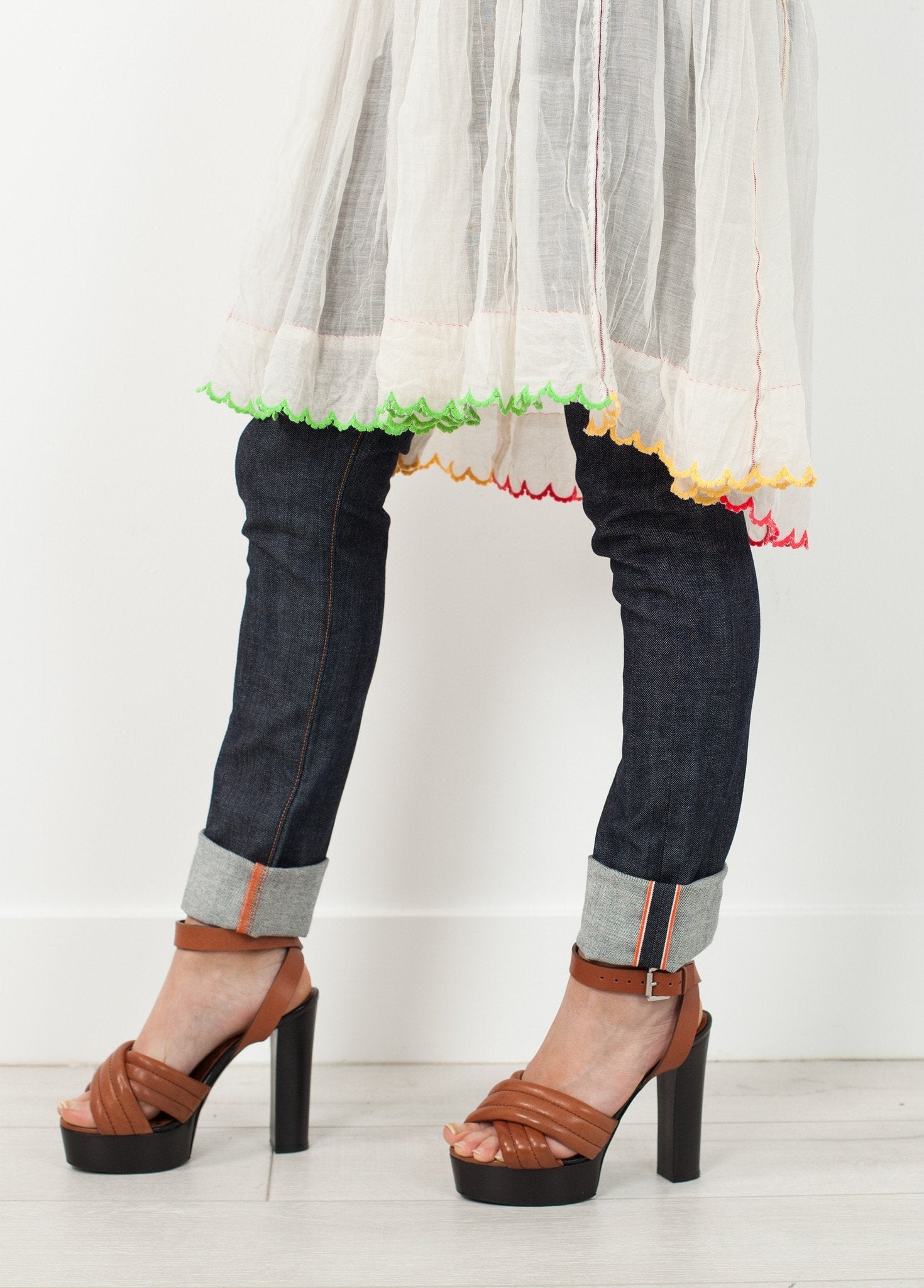 Pink Bib Dress in White - formtest11