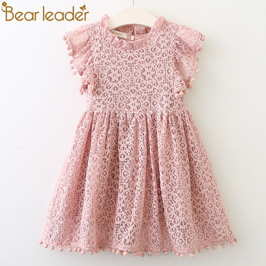 Đầm Bé Gái Bear Leader 2018 Mùa Hè Mới Thương Hiệu Quần Áo Bé Gái Ren Và Thiết Kế Bóng Cho Bé Gái Đầm Dự Tiệc Cho 3-7 Tuổi