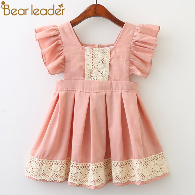 Đầm Bé Gái Bear Leader 2018 Mùa Hè Mới Thương Hiệu Quần Áo Bé Gái Ren Và Thiết Kế Bóng Cho Bé Gái Đầm Dự Tiệc Cho 3-7 Tuổi