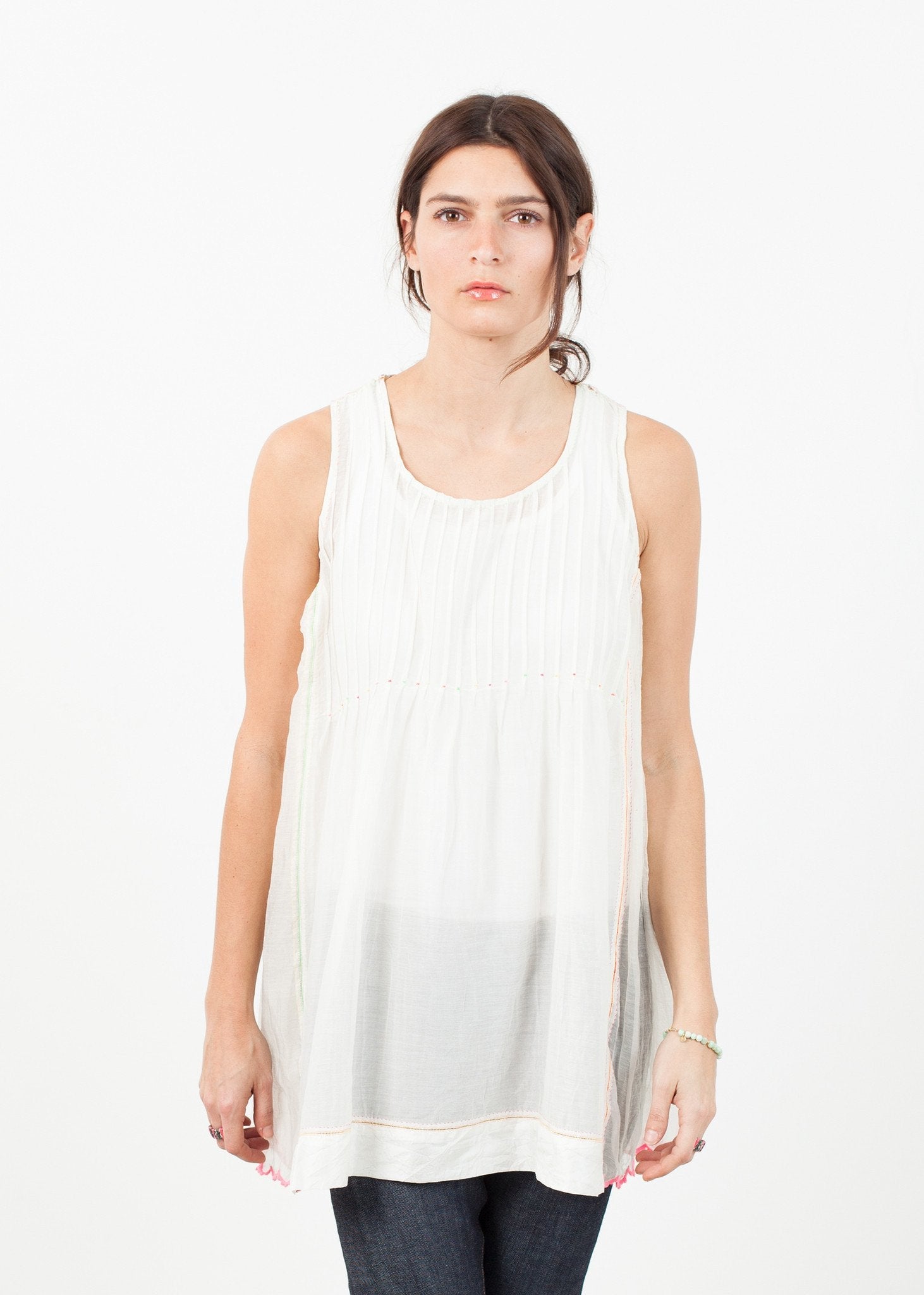 Babydoll Tank in White - formtest11