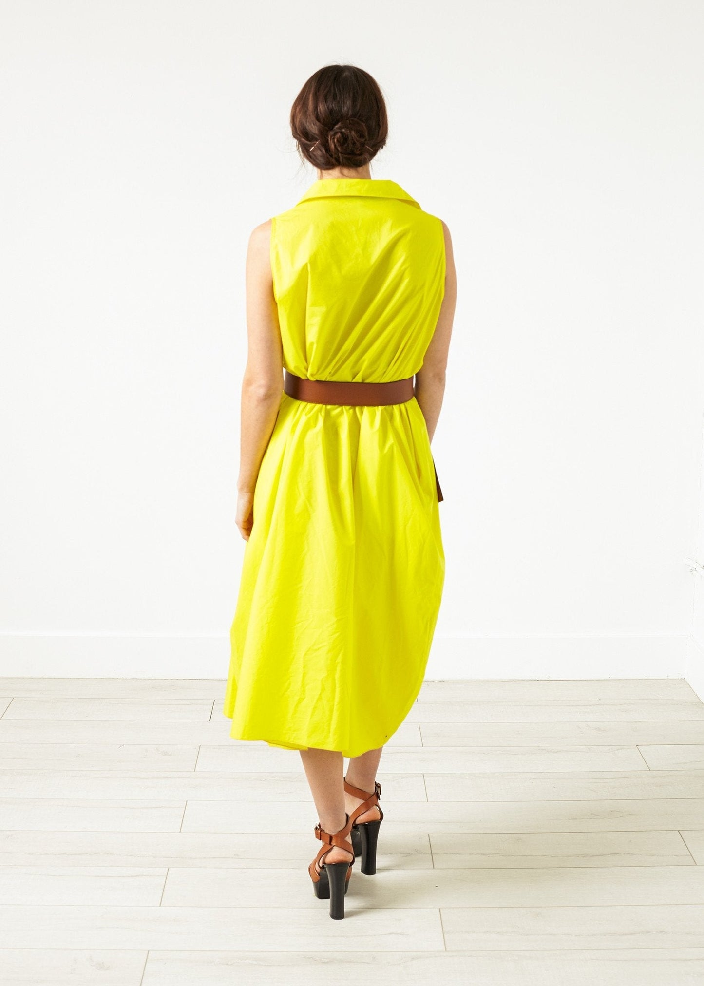 Balloon Cotton Dress in Yellow - formtest11