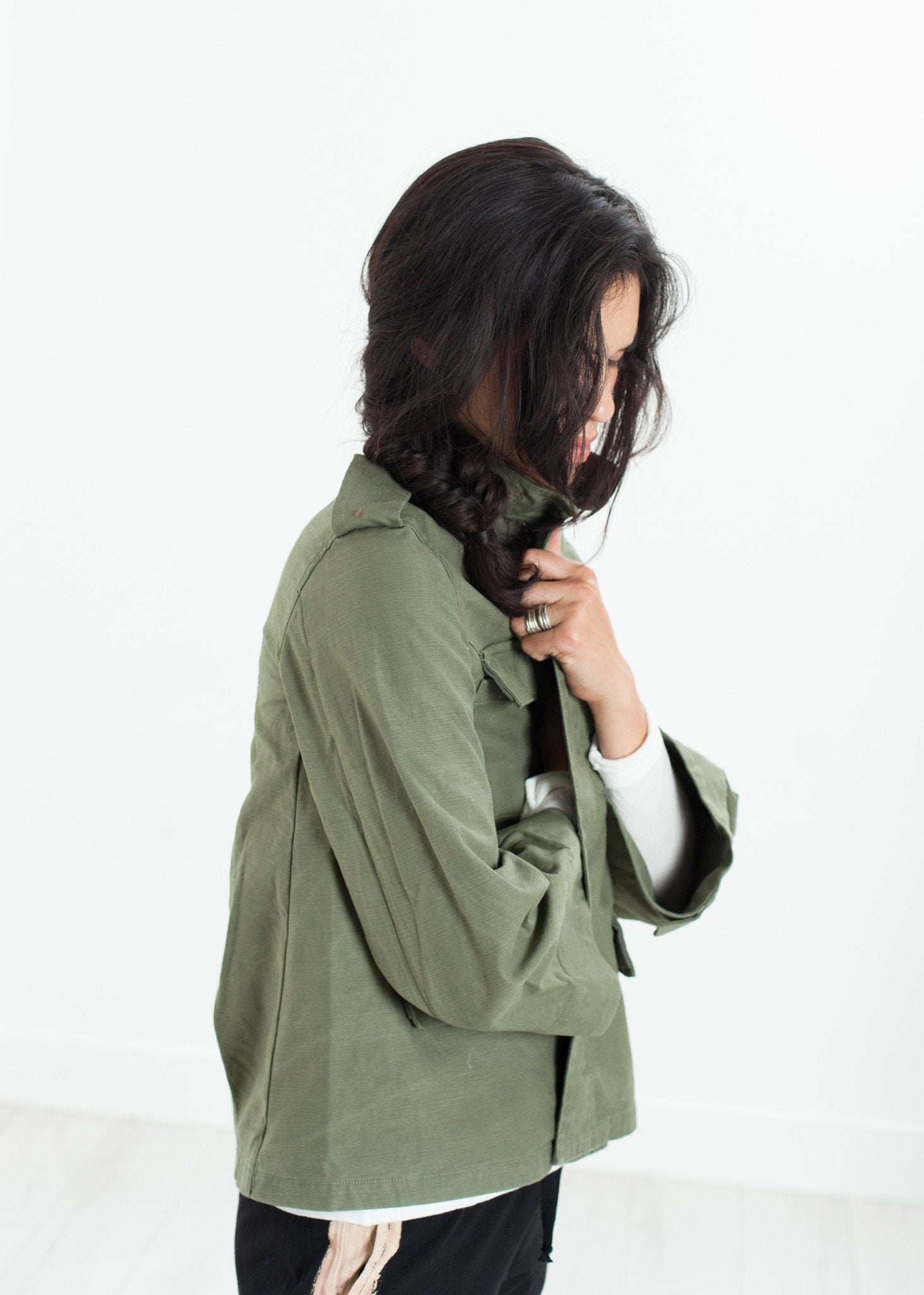 Big Army Jacket in Olive - formtest11