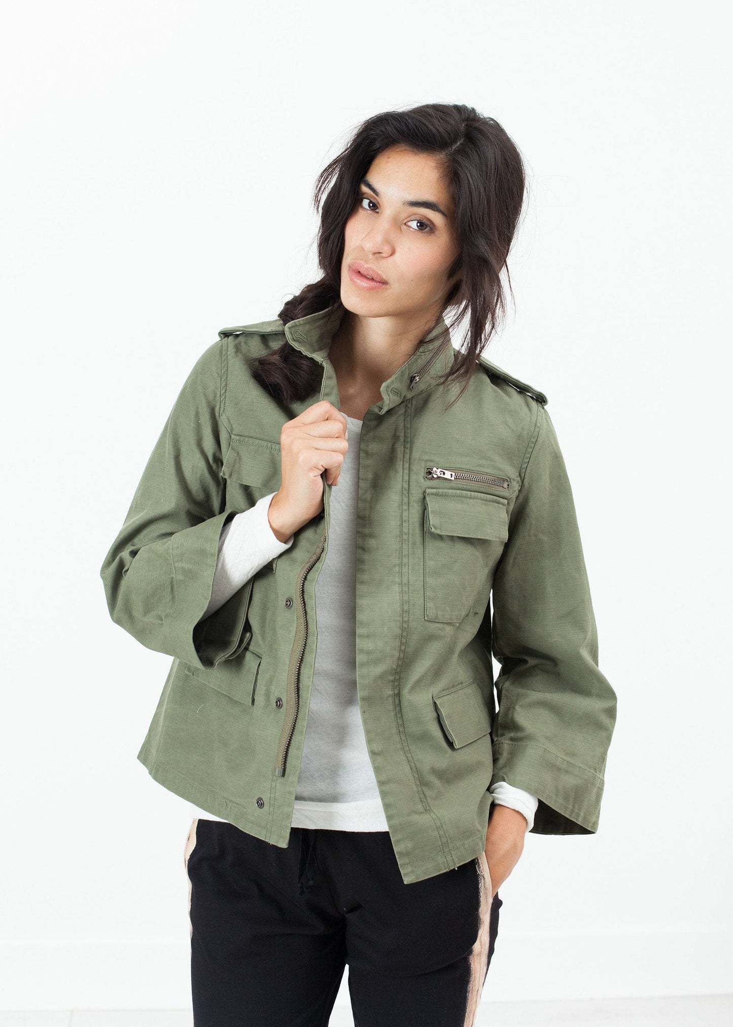 Big Army Jacket in Olive - formtest11