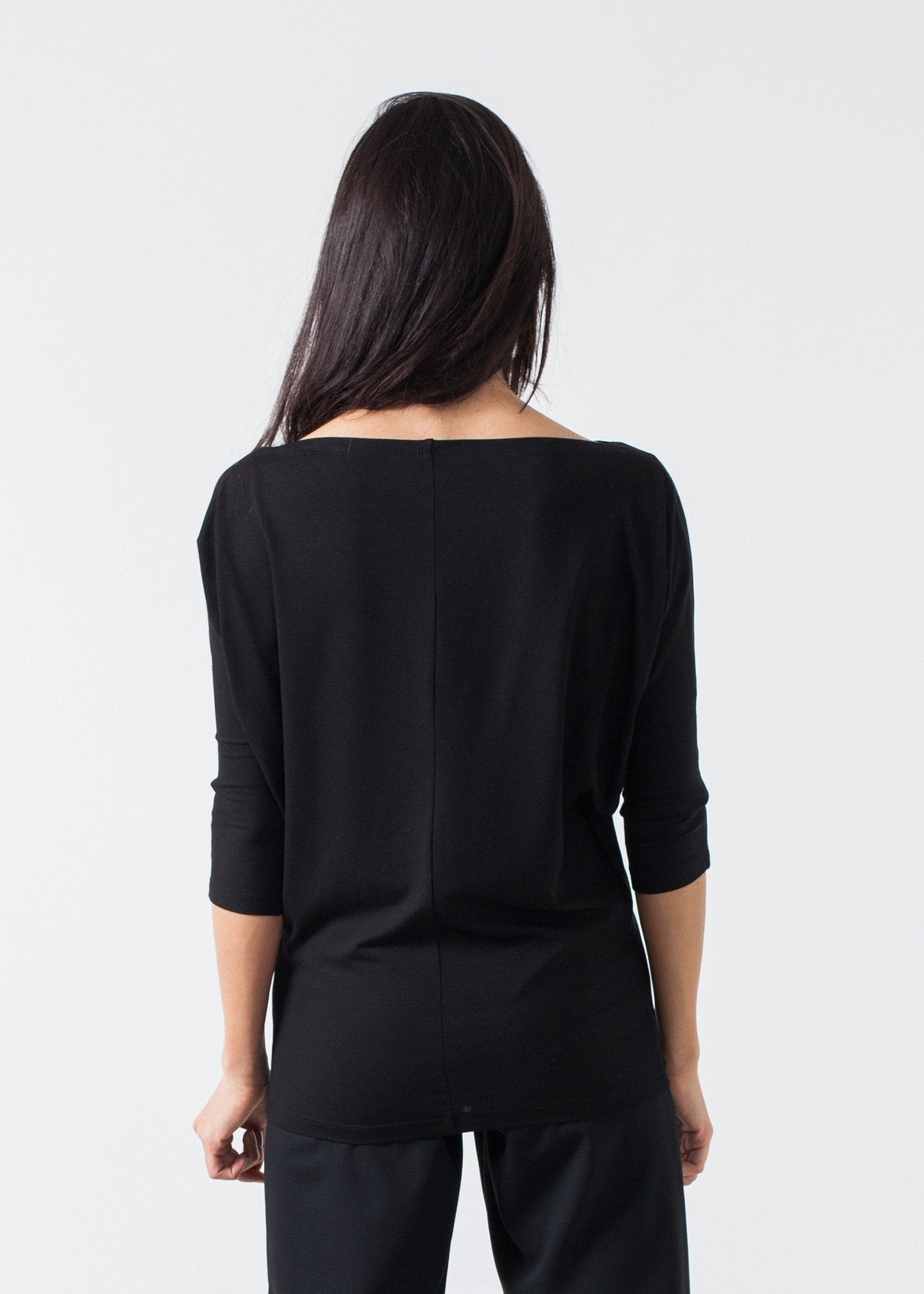 Boat Neck Top in Black - formtest11