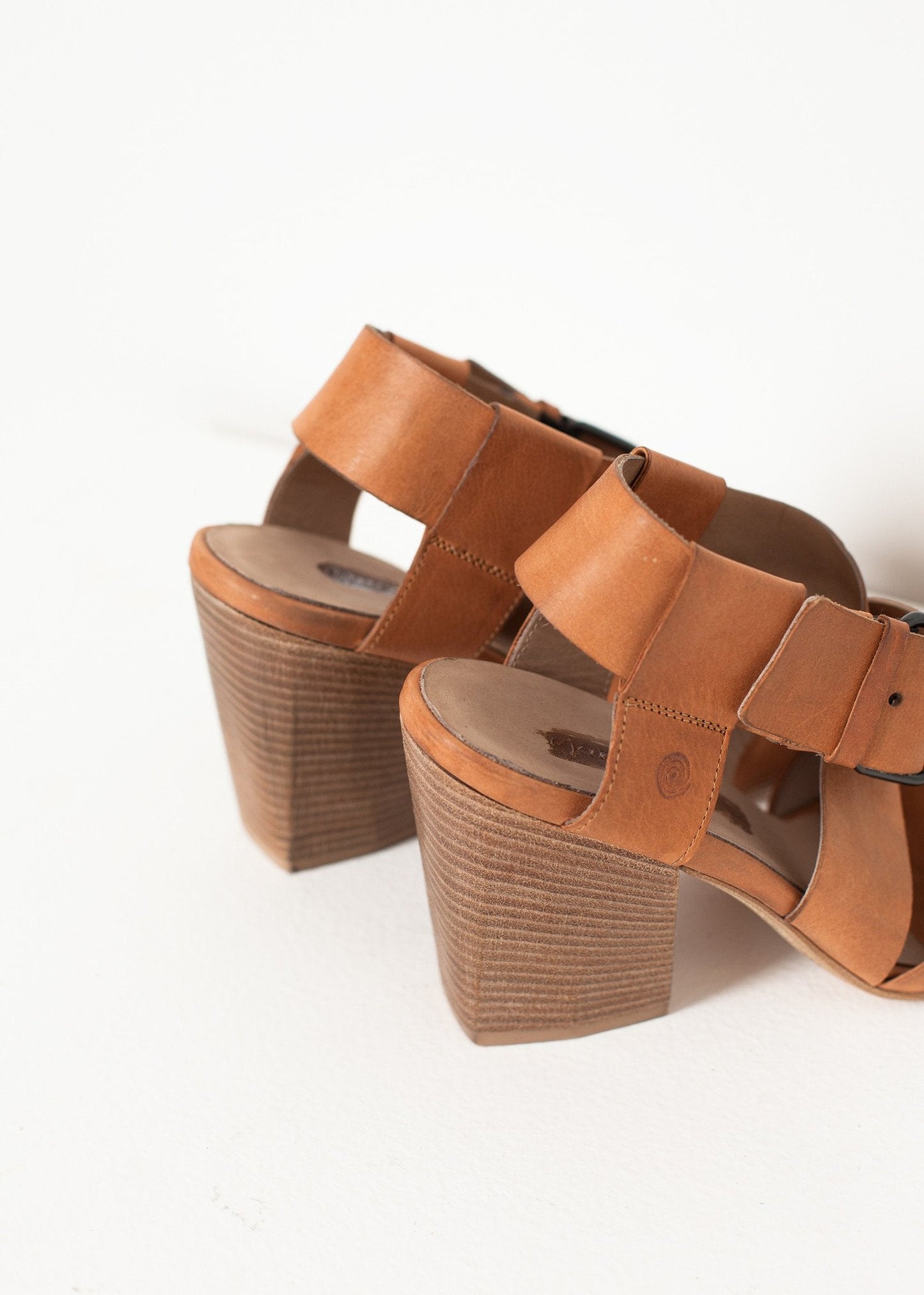 Buckle Strap Heel in Brown - formtest11