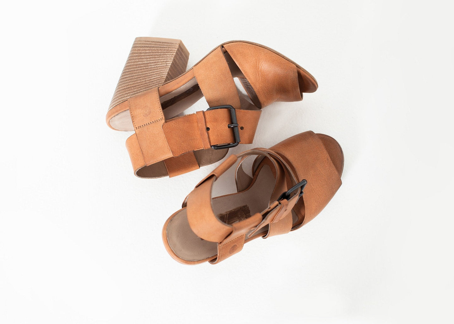 Buckle Strap Heel in Brown - formtest11