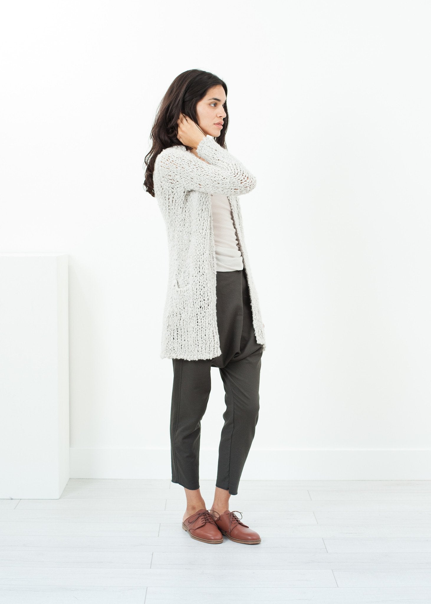 Bulk Stitch Cardigan in Cloud - formtest11