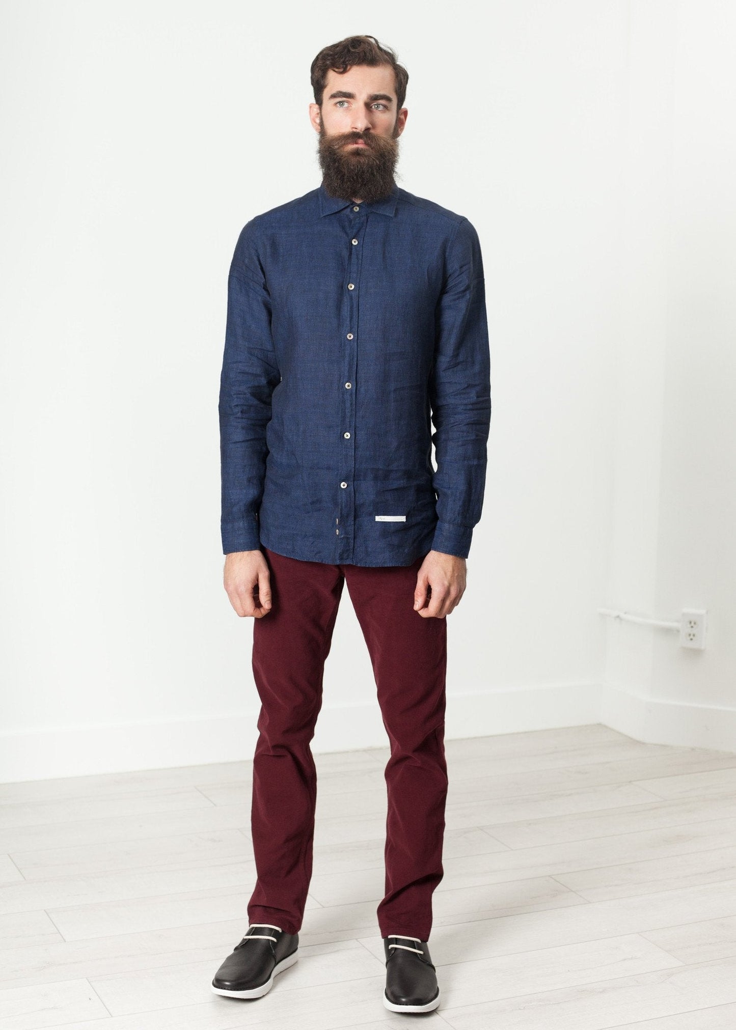 Button Up Shirt in Navy - formtest11