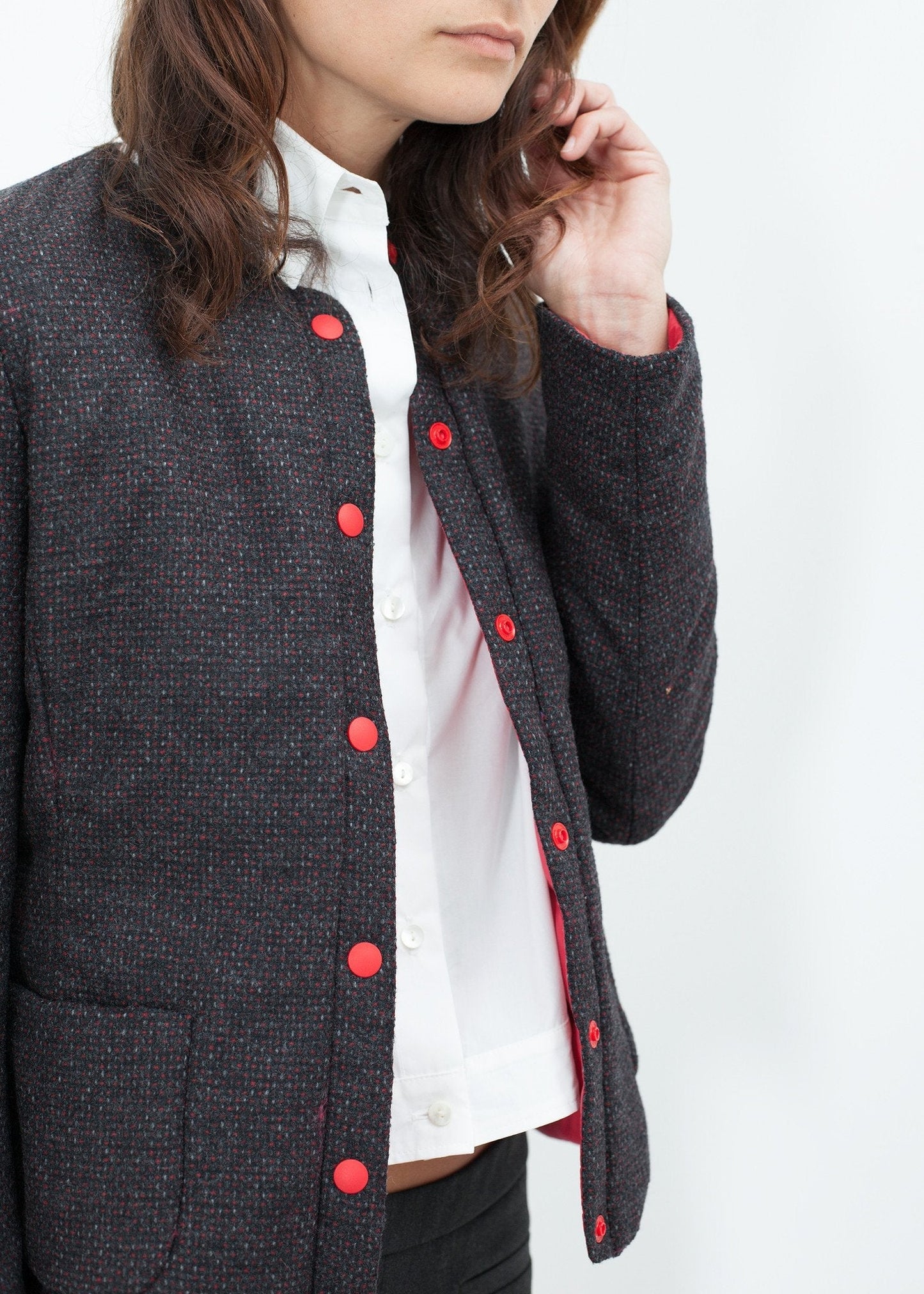 Camelia Reversible Jacket in Black/Red - formtest11