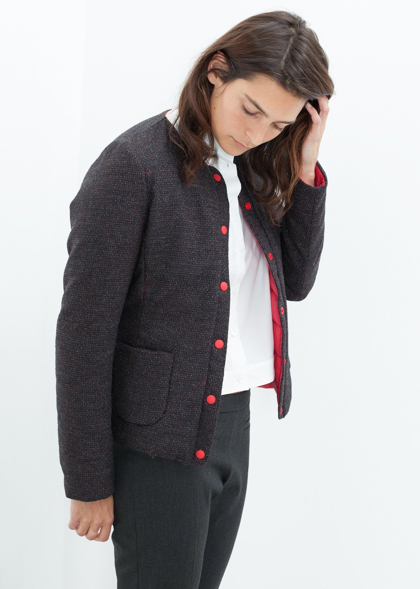 Camelia Reversible Jacket in Black/Red - formtest11