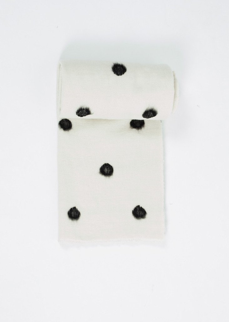 Cashmere Dot Shawl in Black/White - formtest11