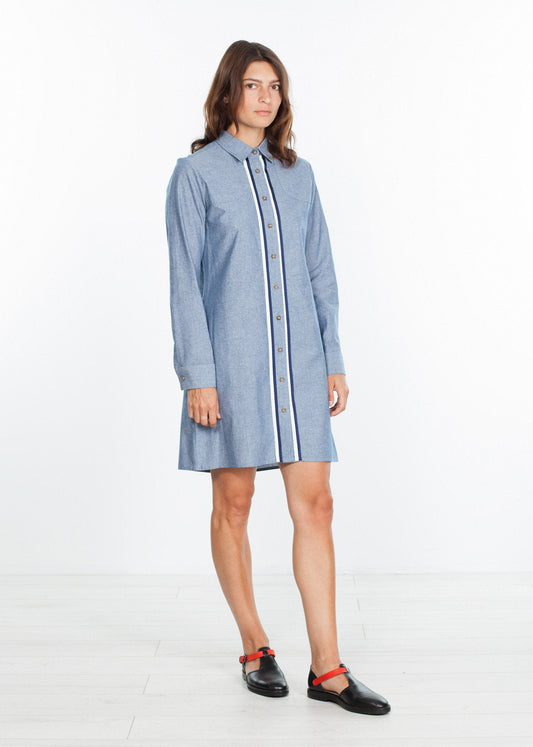 Chambray Shirtdress in Blue - formtest11