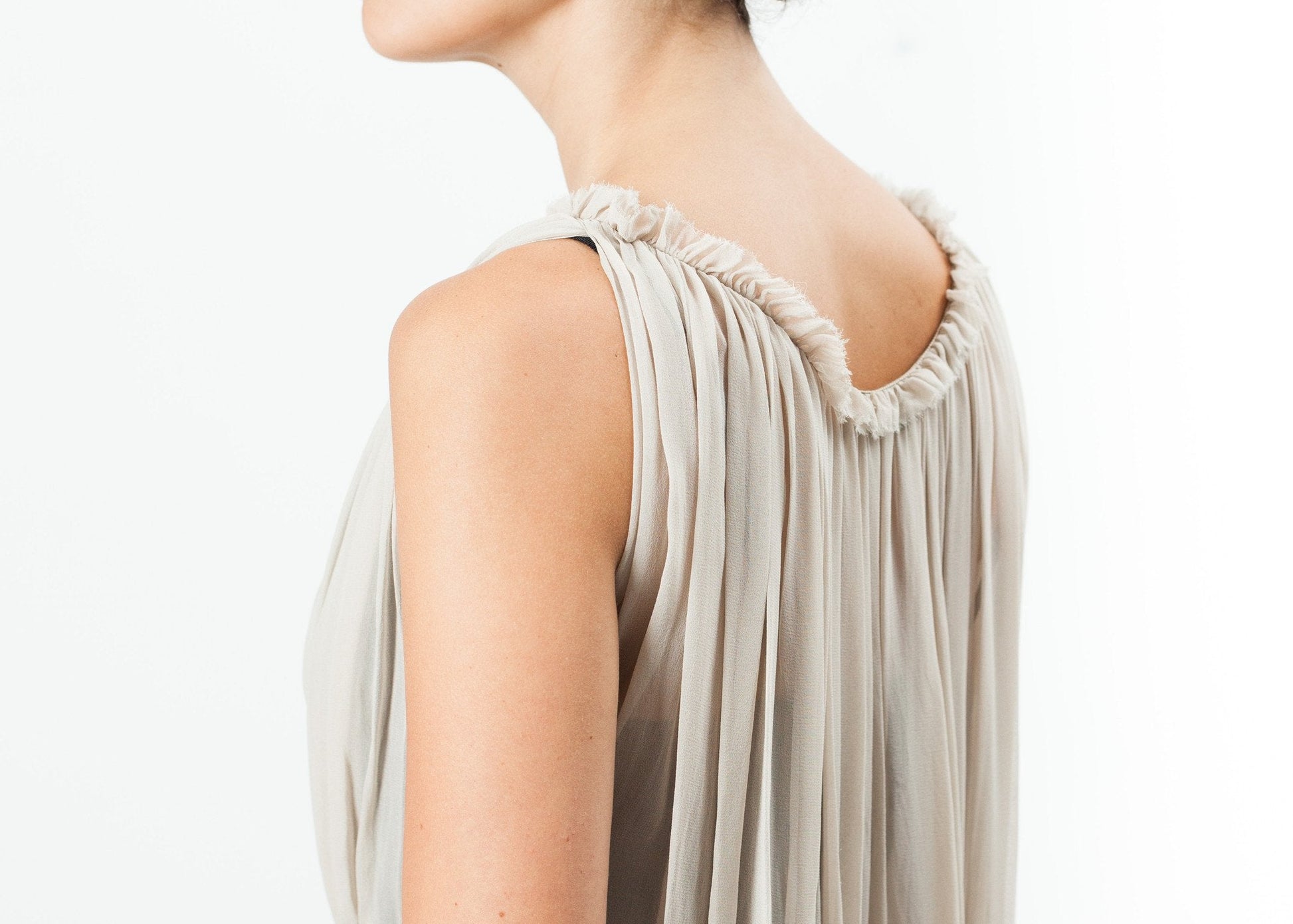 Chiffon Cape Back Dress in Sand - formtest11