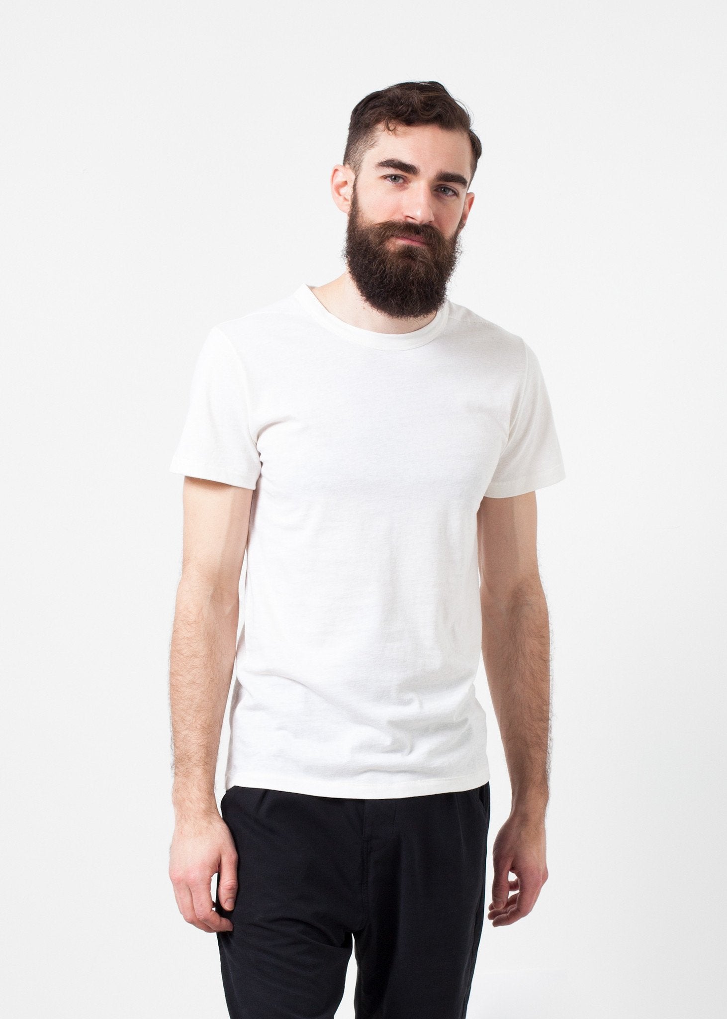 Comfort Tee in White Wool Blend - formtest11