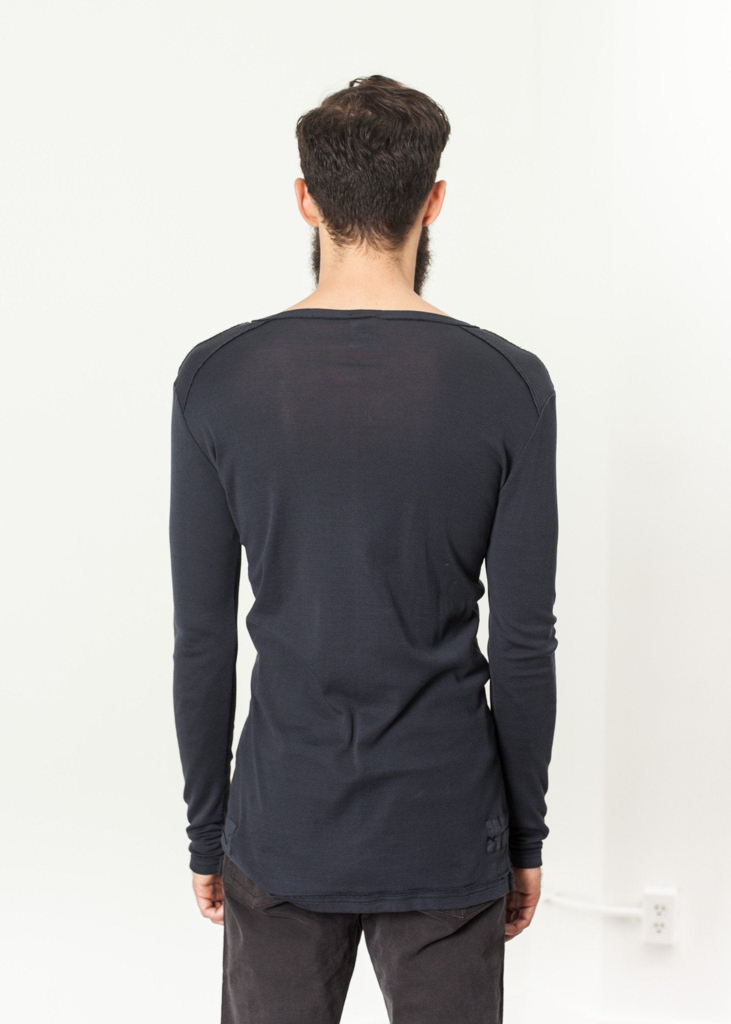 Cotton Henley in Blue Grey - formtest11