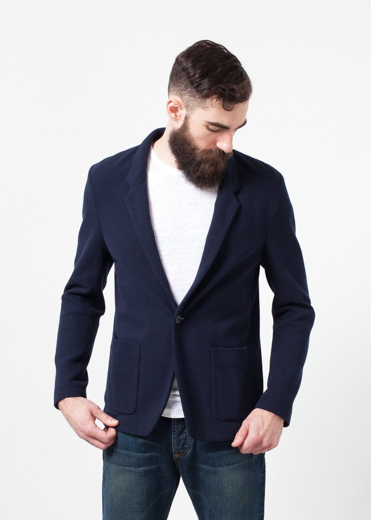 Cotton Jacket in Navy - formtest11