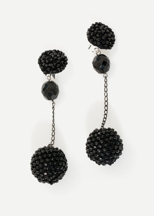 Drop Cluster Earring in Black - formtest11