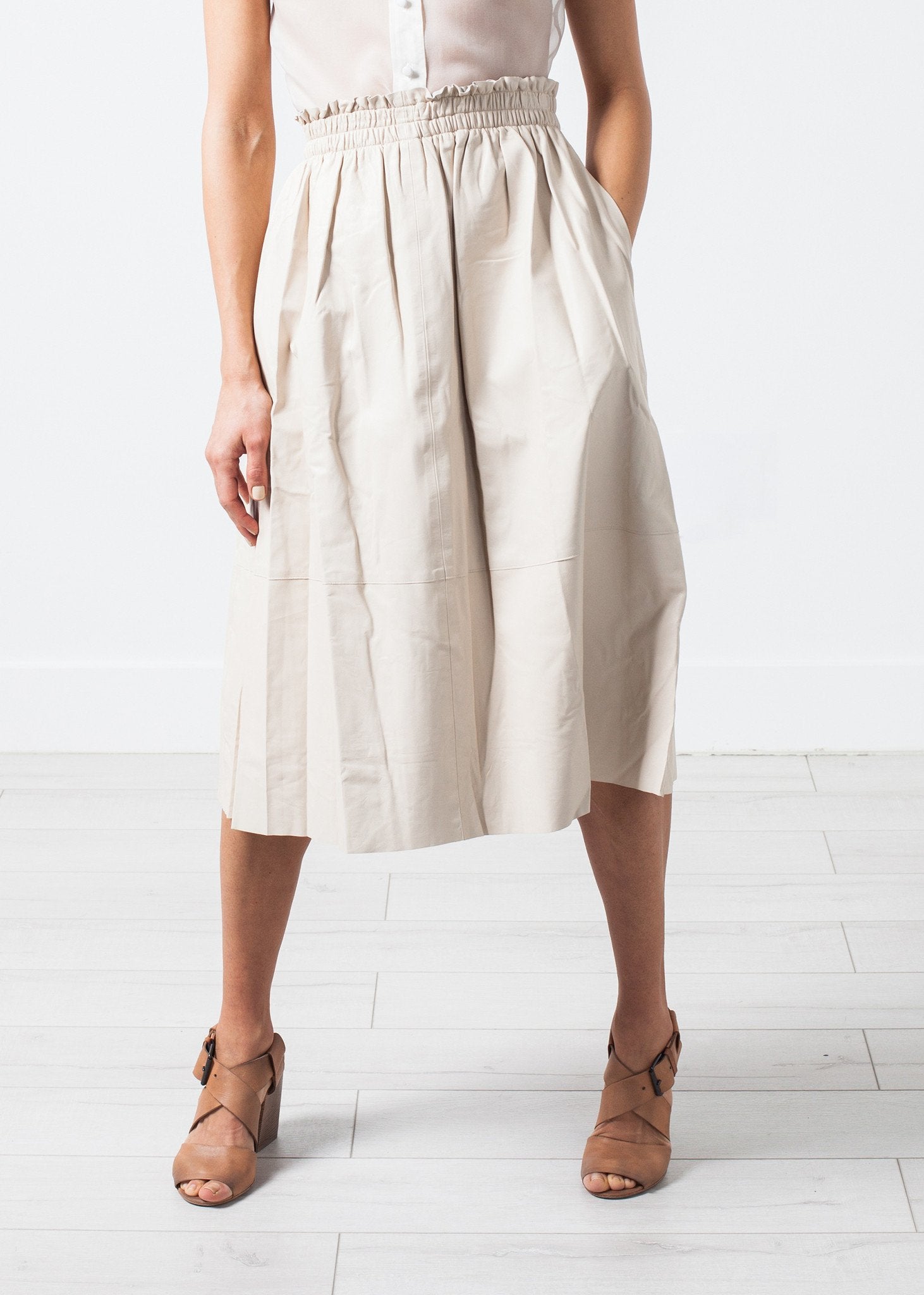 Eulera Leather Skirt in Cream - formtest11