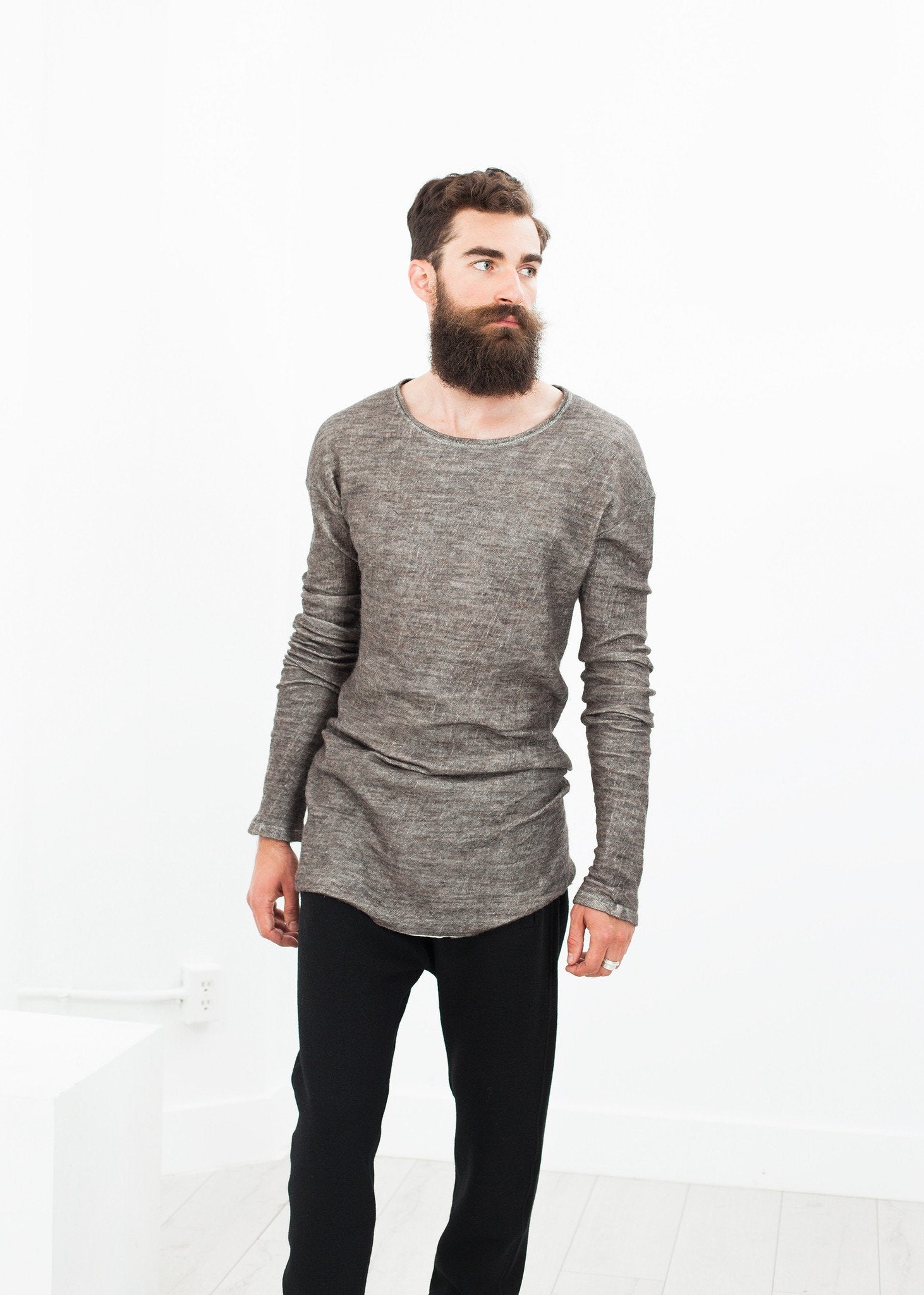 Extra Long Sleeve Sweater in Cavern - formtest11