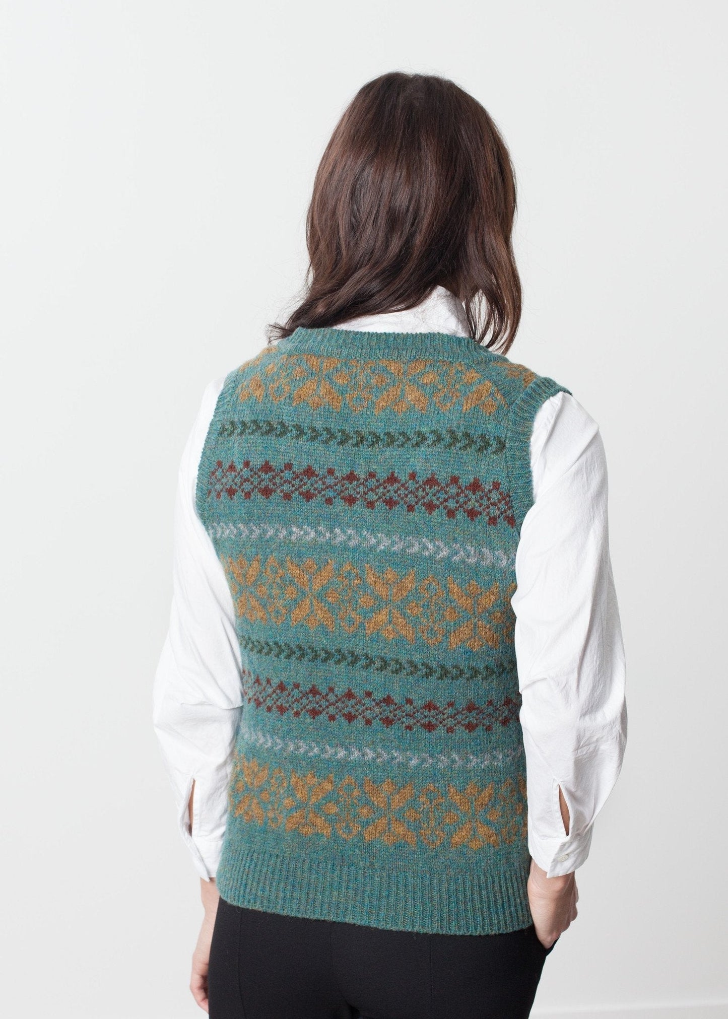 Fair Isle Vest in Army - formtest11