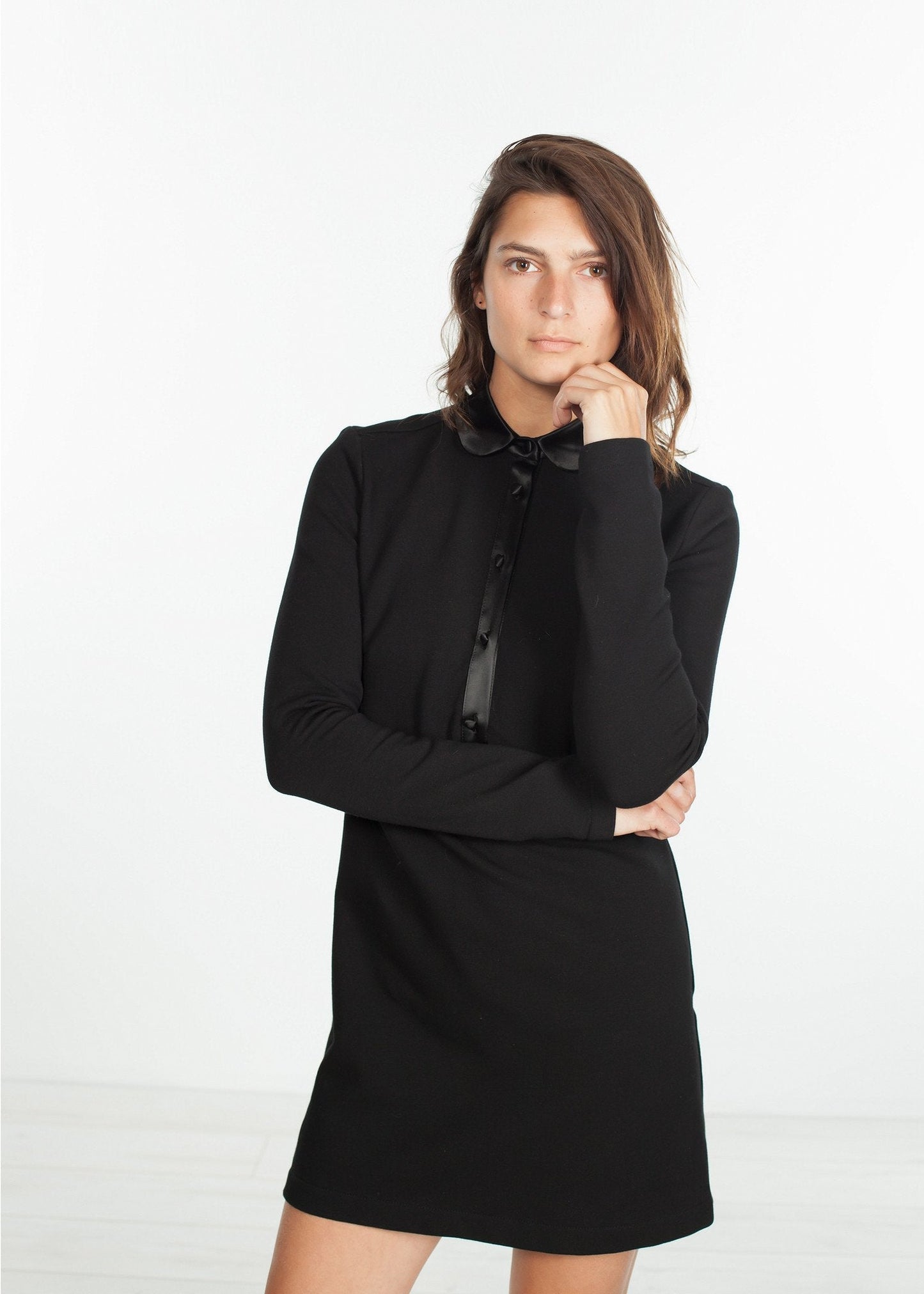 Fleece Jersey Dress in Black - formtest11