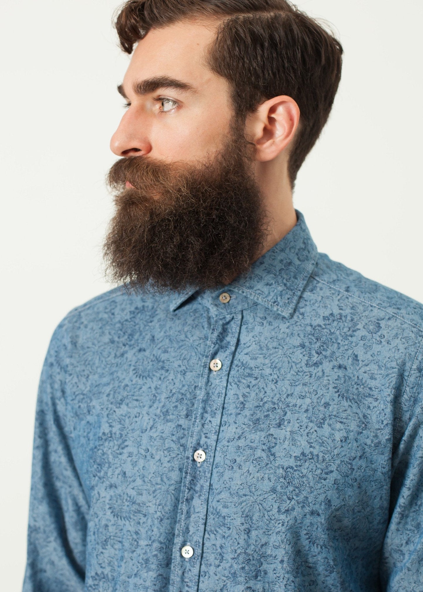 Floral Button-Up in Blue - formtest11