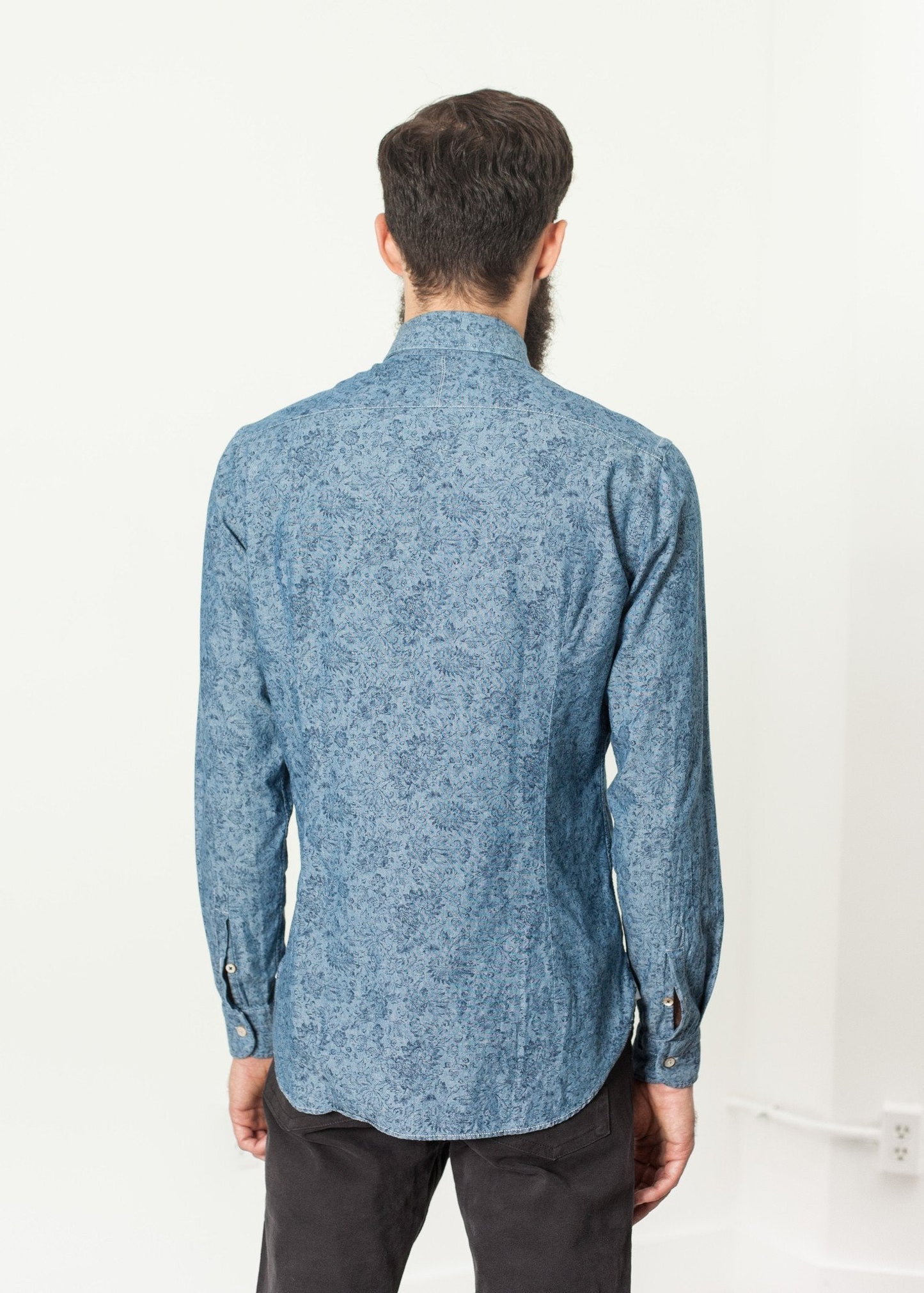 Floral Button-Up in Blue - formtest11