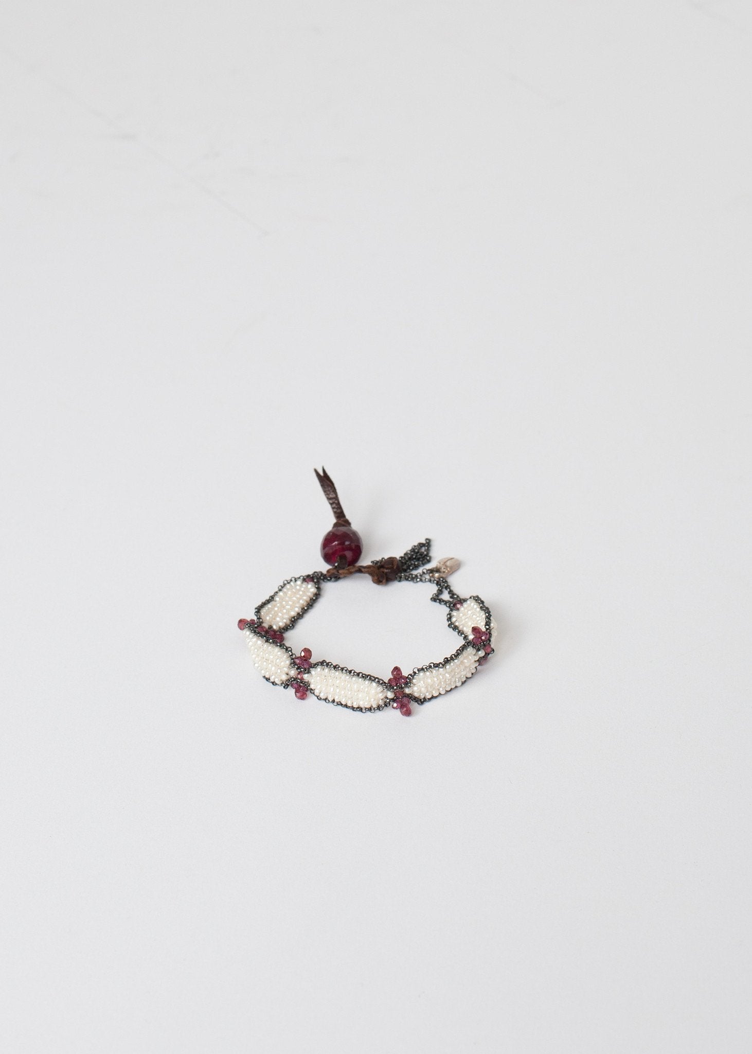 Garnet Bracelet in Frothy Pearl - formtest11