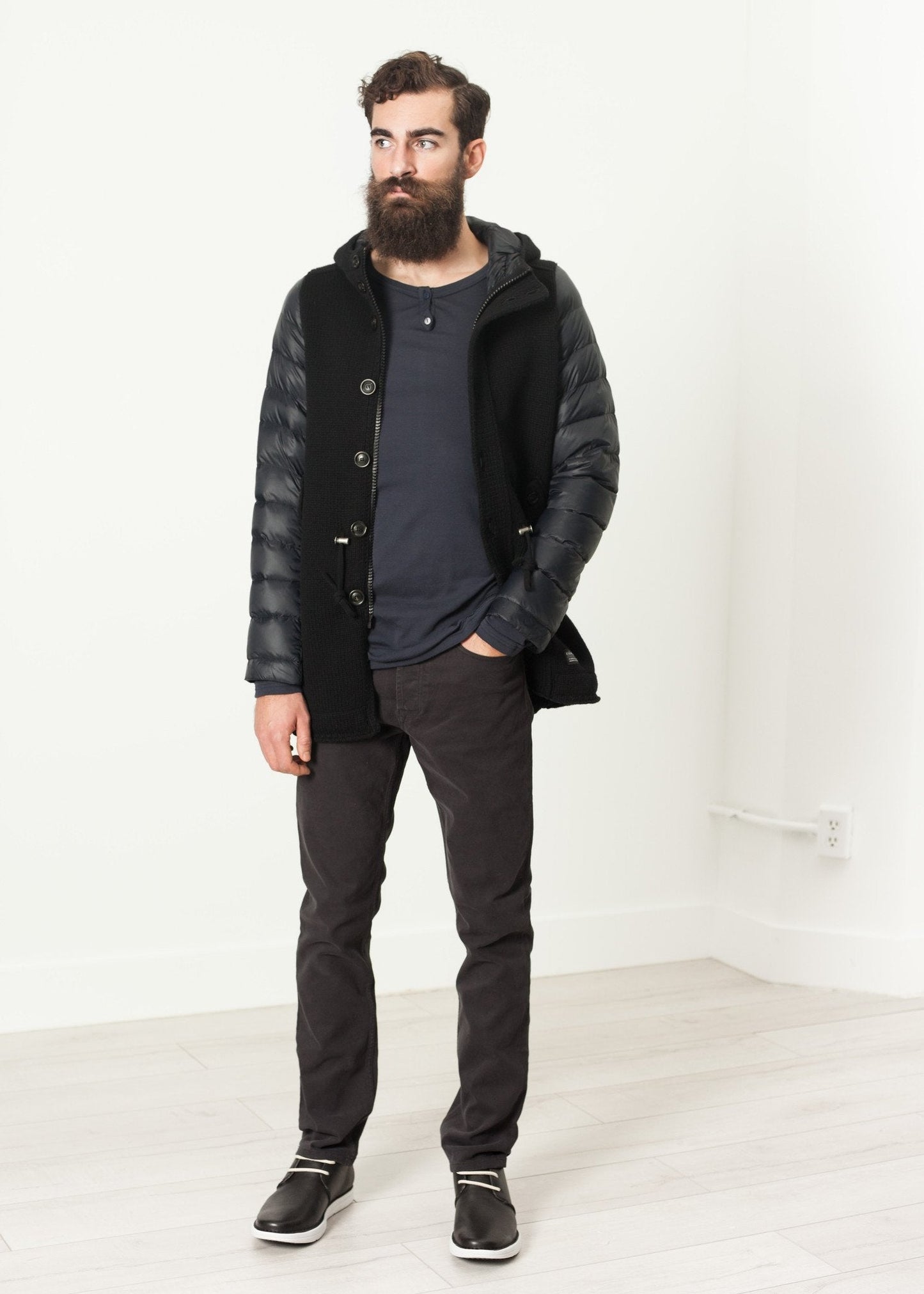 Hooded Parka in Black - formtest11