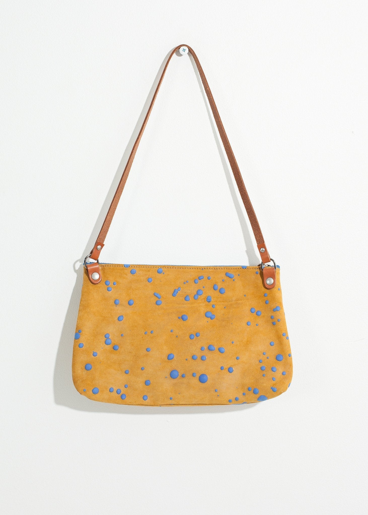 Ink Splatter Shoulder Bag in Mustard/Blue - formtest11