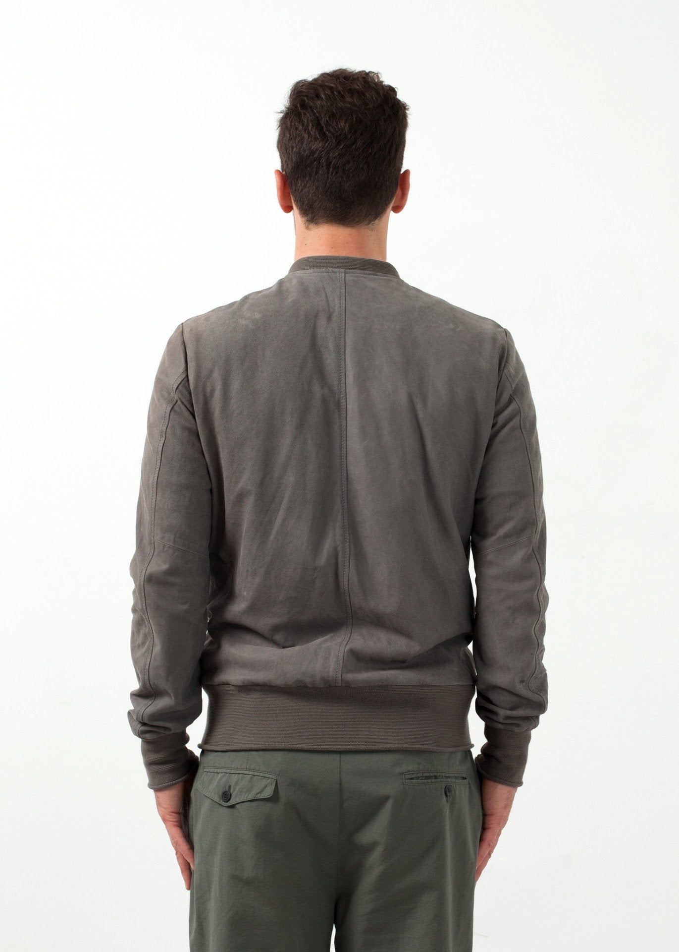 Leather Bomber Jacket in Dust - formtest11