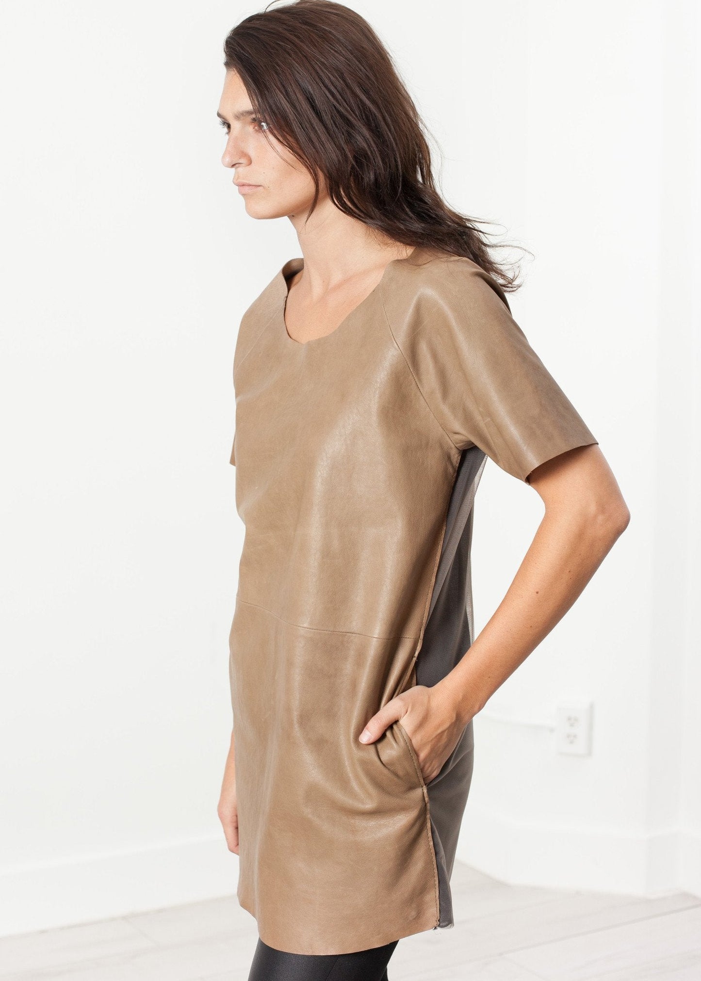 Leather Front Tunic - formtest11