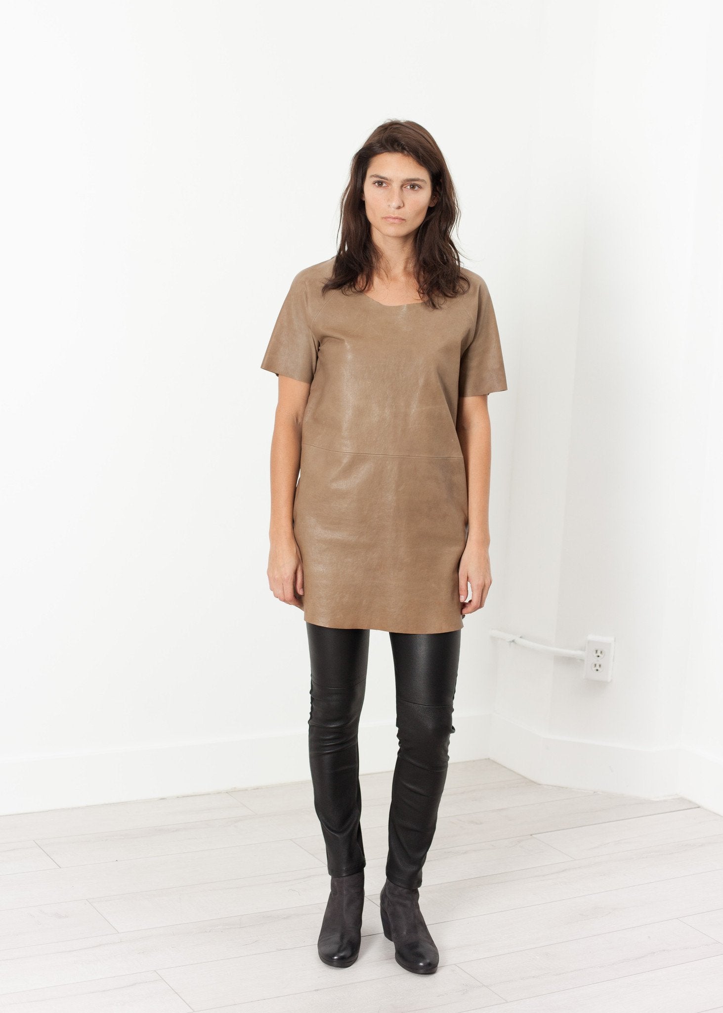 Leather Front Tunic - formtest11