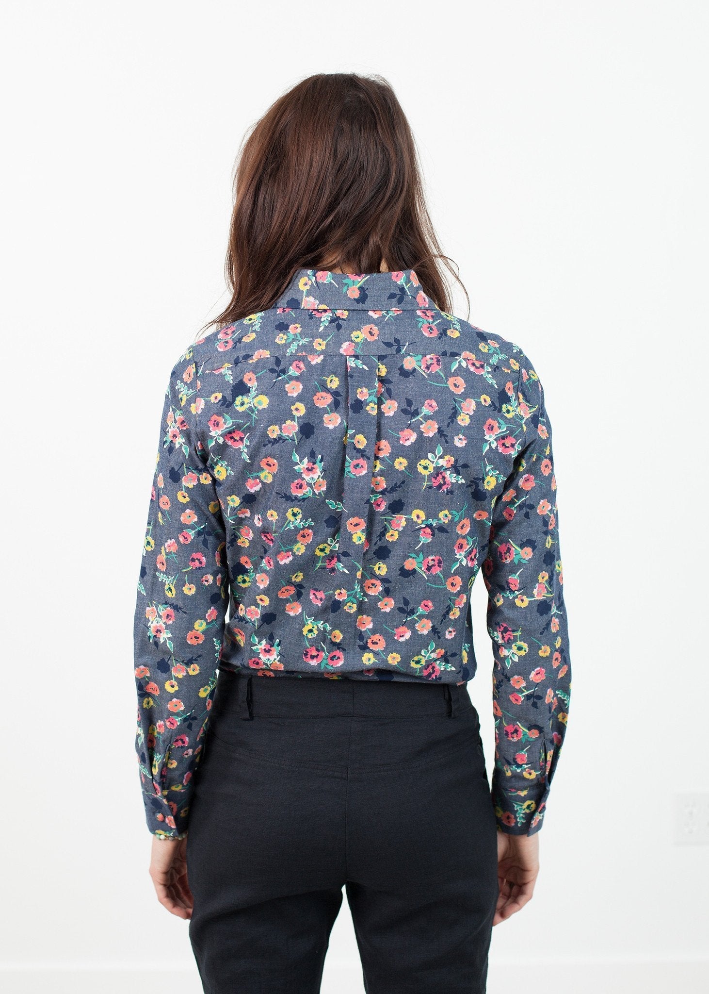 Long Sleeve Blouse in Black/Floral - formtest11