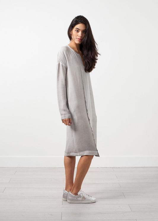 Long Sleeve Silk Dress - formtest11