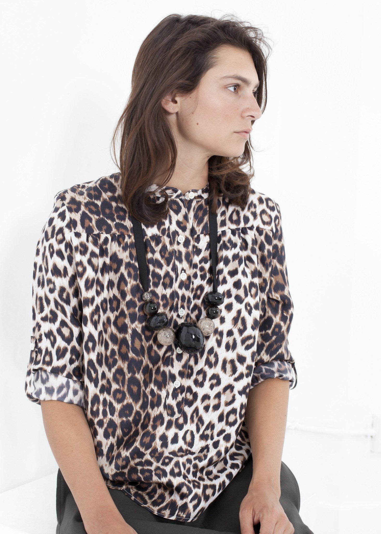 Madame L Blouse in Leopard - formtest11