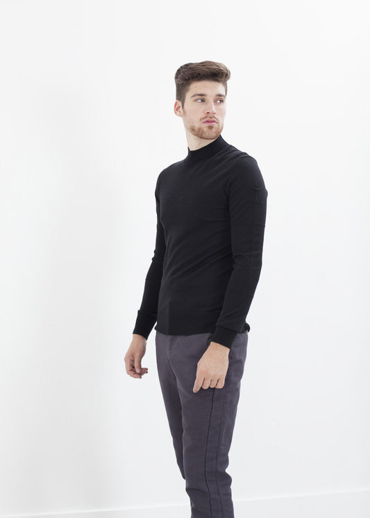 Merino Knit Turtleneck in Black - formtest11