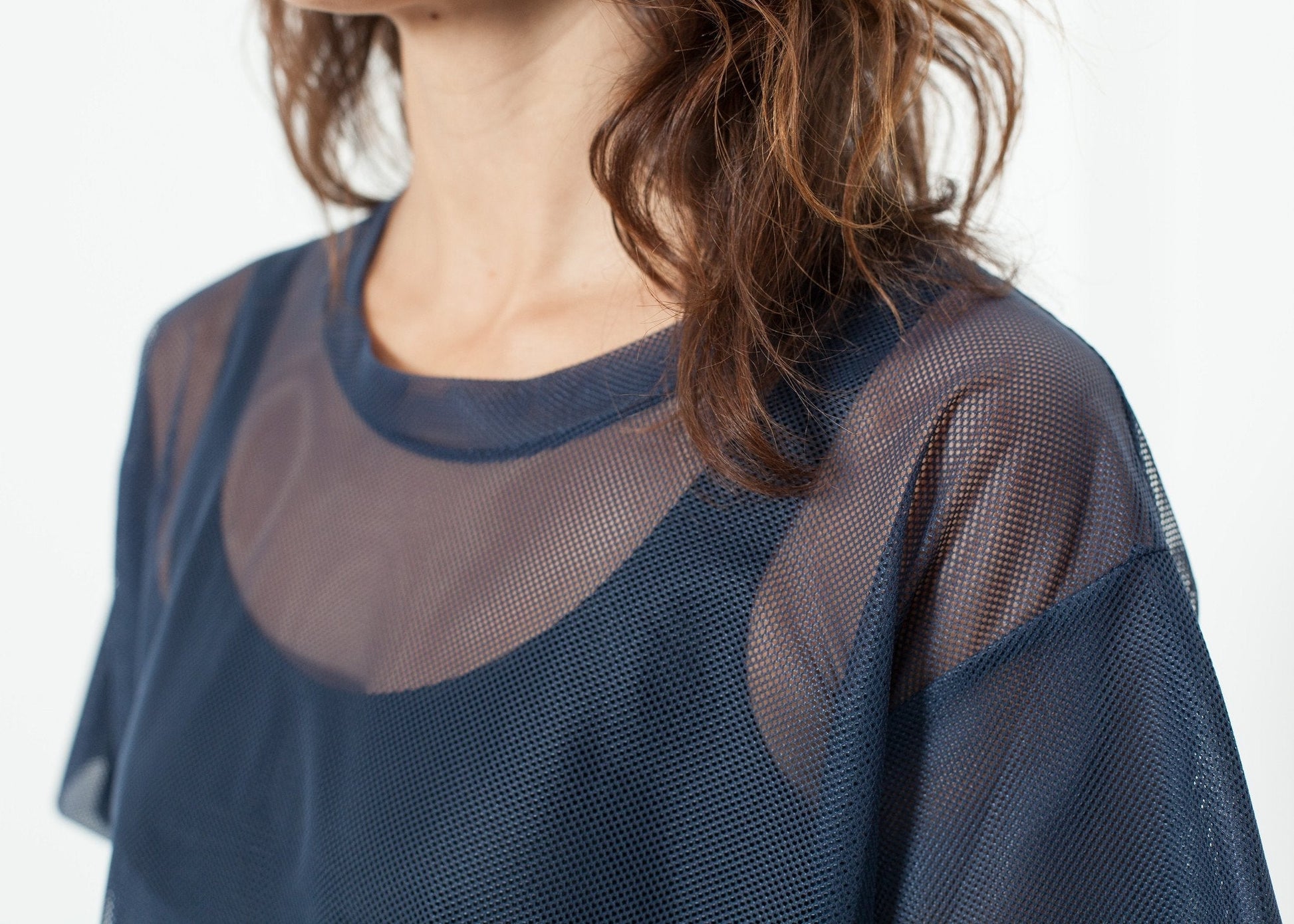 Mesh Over Tee in Navy - formtest11