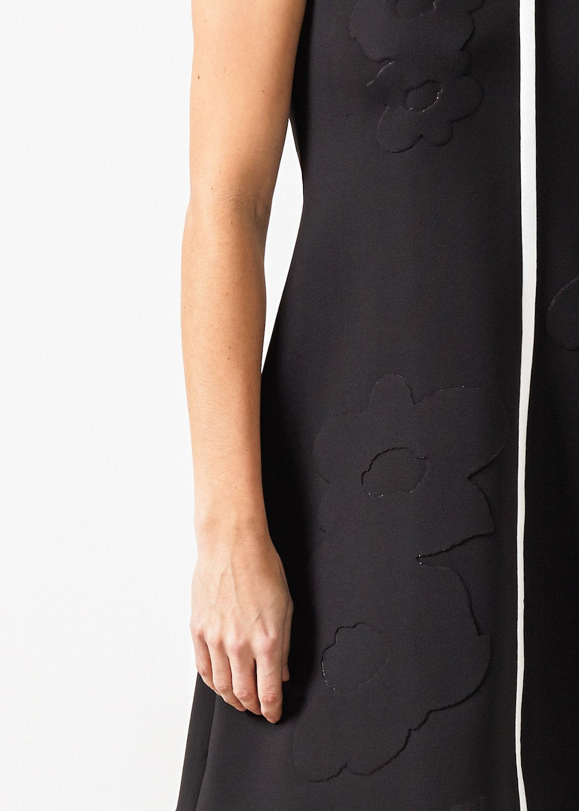 Neoprene Flower Dress in Black - formtest11