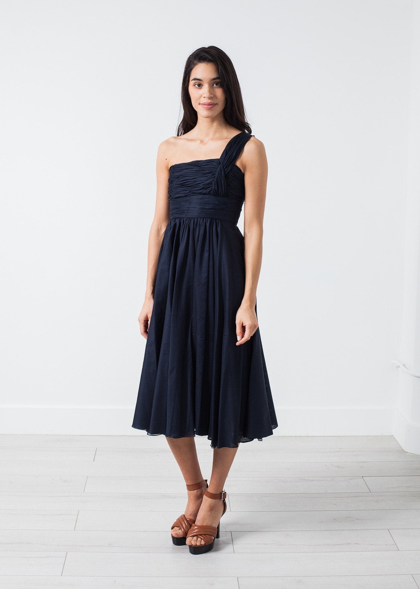 One Shoulder Dress in Navy - formtest11