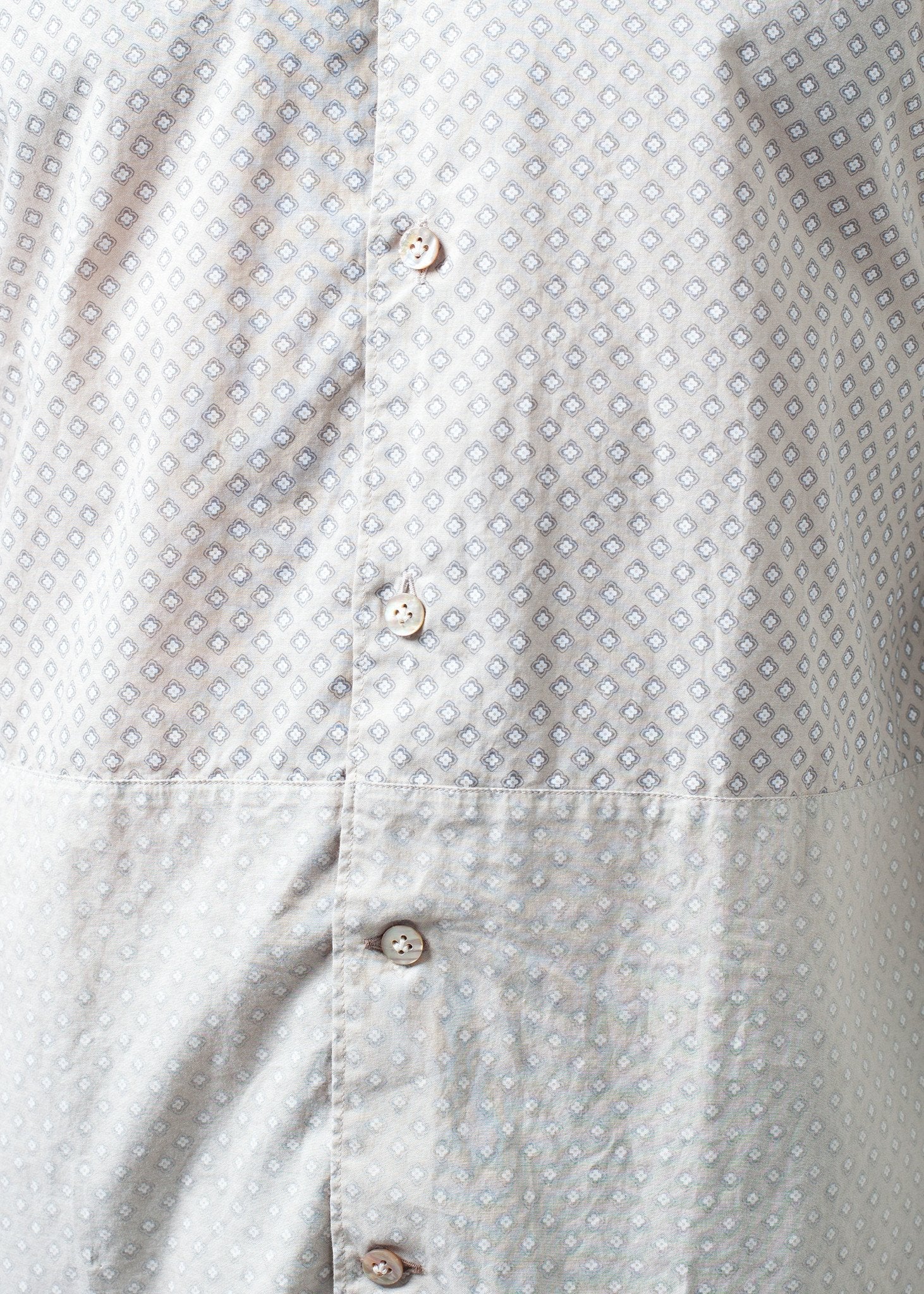 Patterned Button Up in Beige - formtest11