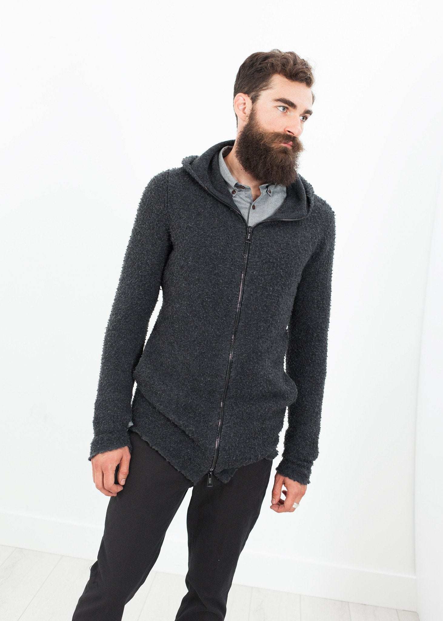 Pill Zip Sweater in Anthracite - formtest11