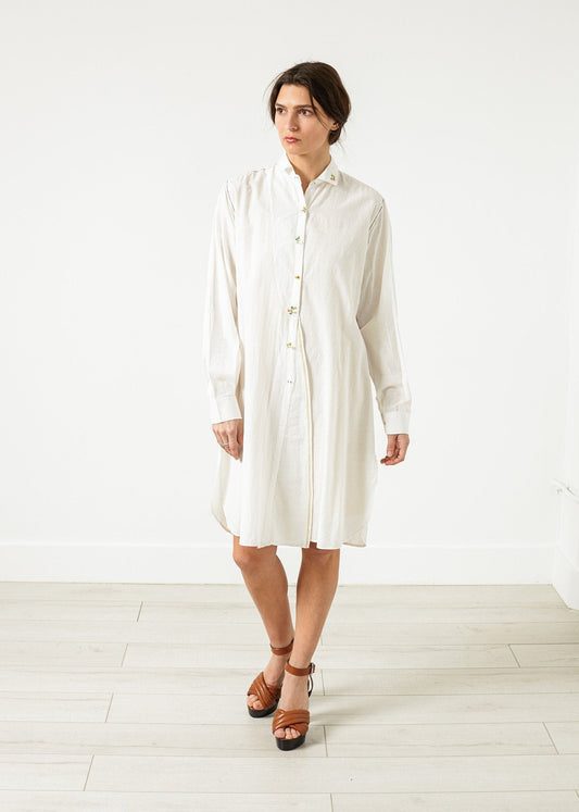 Pleated Sleeve Tunic in White - formtest11