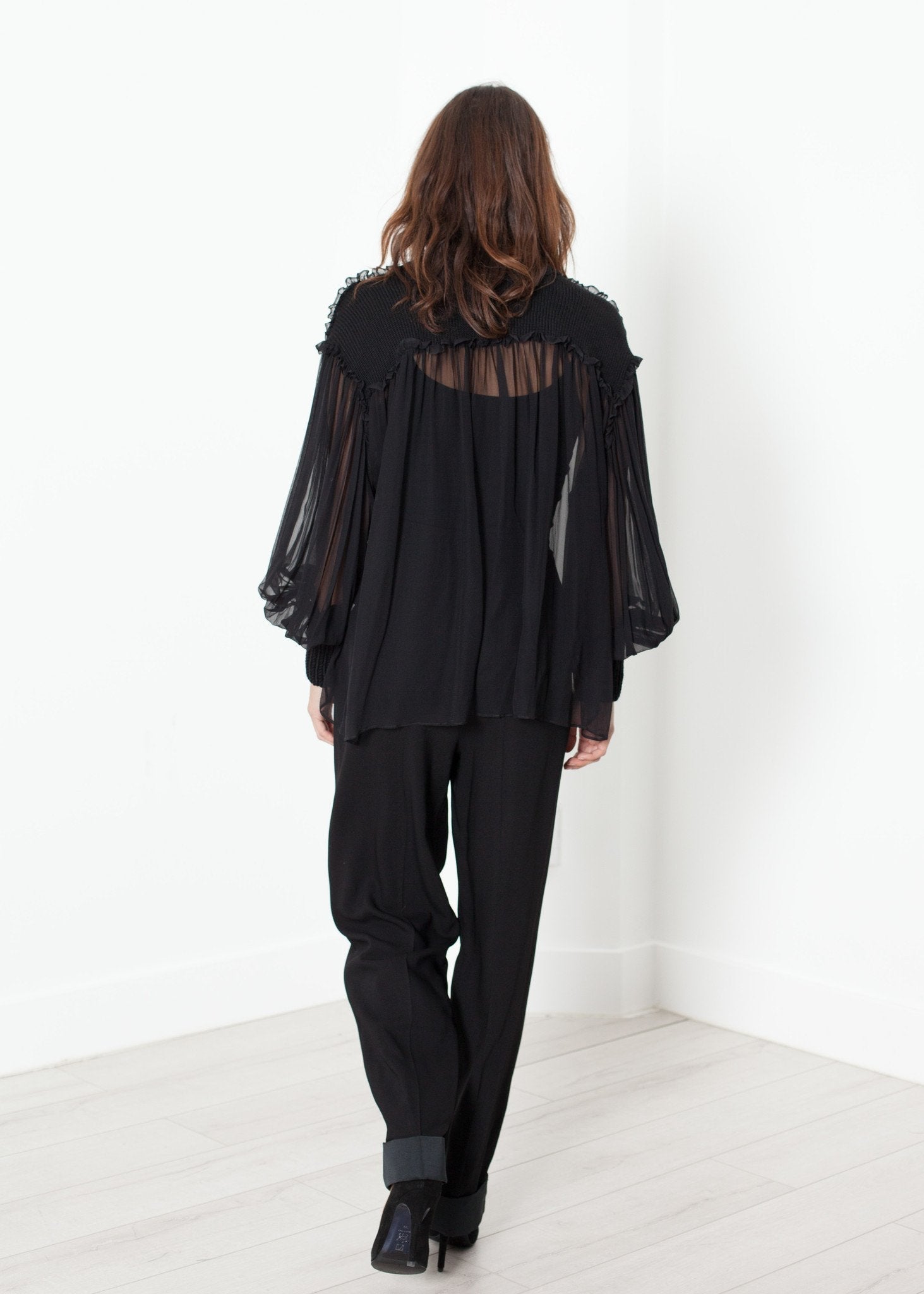 Poet Silk Sweater in Black - formtest11