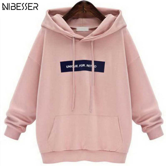 Sweatshirts Female Hoodie Pink & Gray Plus Size Sweatshirt Hoodies Women Long Sleeves Hoody For Women Thicken Hooded Sweatshirt