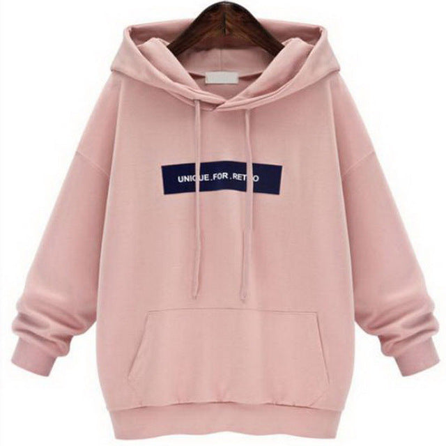 Sweatshirts Female Hoodie Pink & Gray Plus Size Sweatshirt Hoodies Women Long Sleeves Hoody For Women Thicken Hooded Sweatshirt