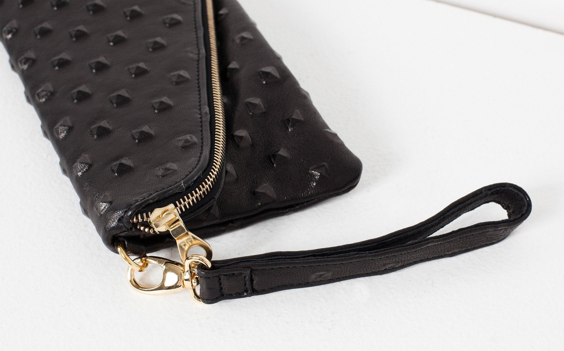 Roxanne Leather Clutch in Black - formtest11