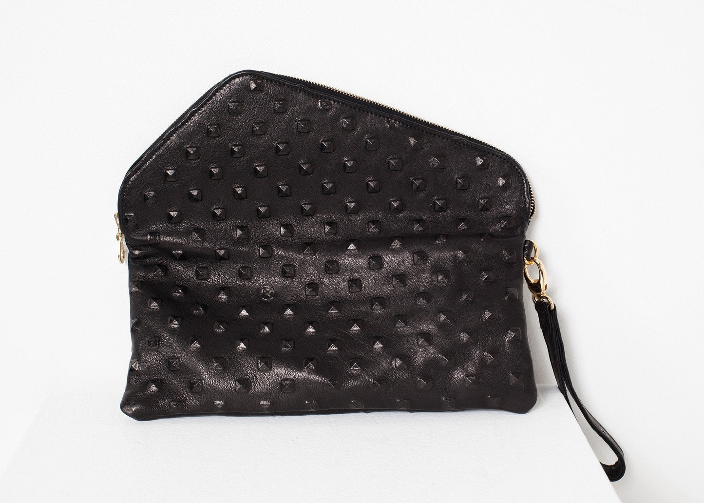 Roxanne Leather Clutch in Black - formtest11