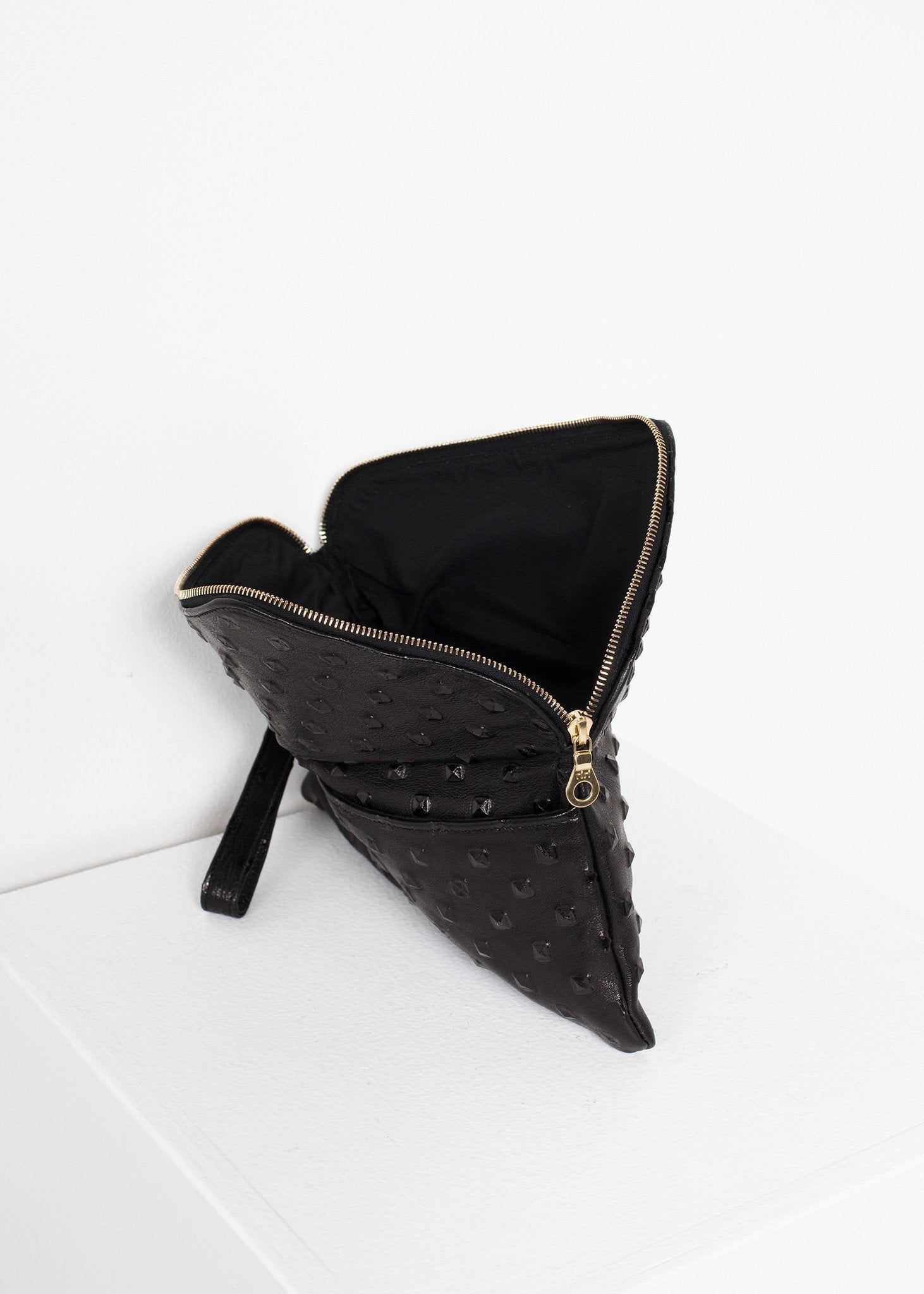 Roxanne Leather Clutch in Black - formtest11